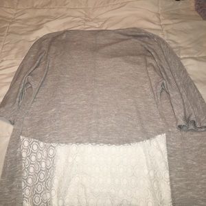 Loveappela Short Sleeve Cardigan w/ Lace Block